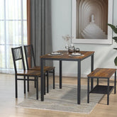 Gezen Dining Table Set with 2 Chairs and a Bench, Rectangular Console Table Side Table